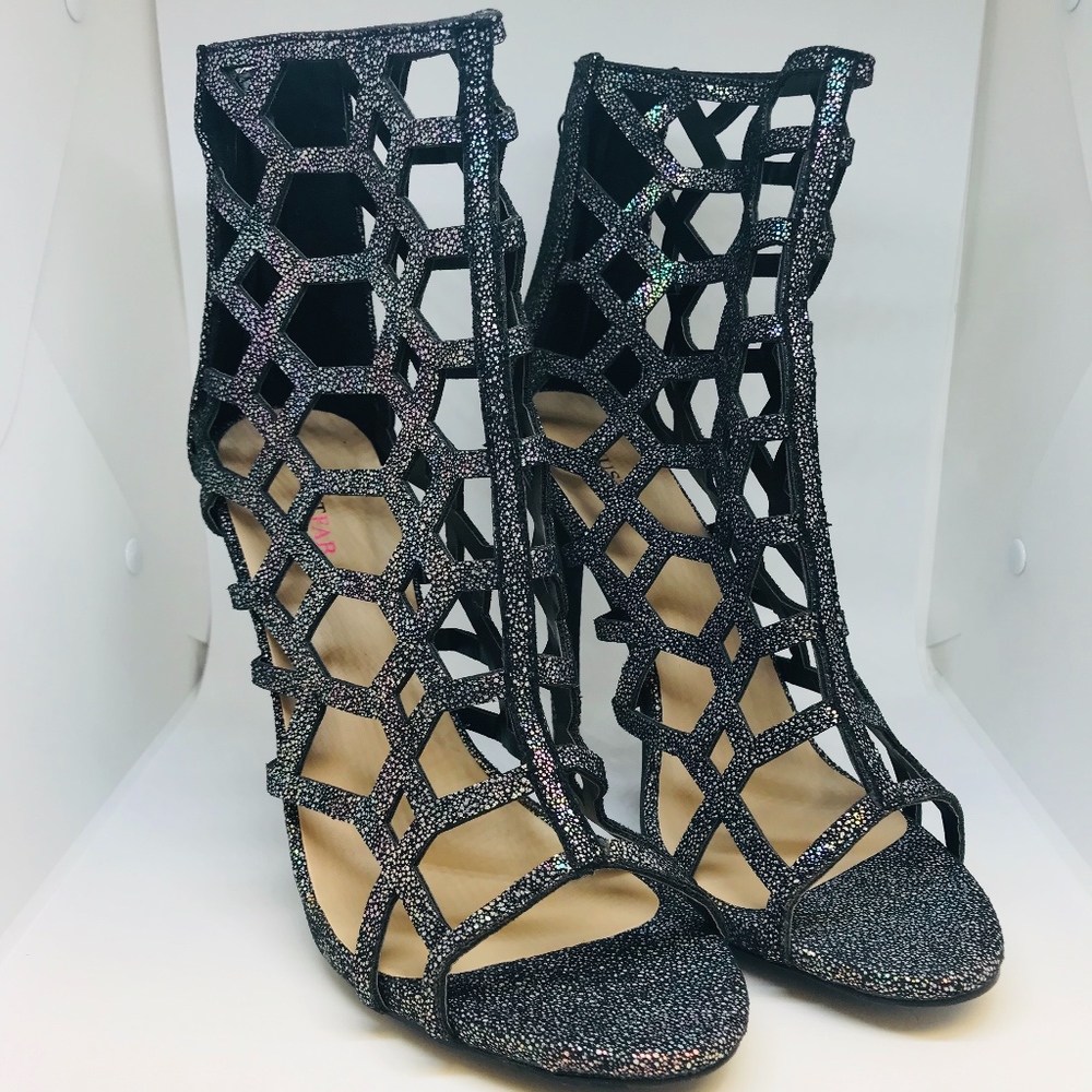 JustFab high-heel cage-sandal